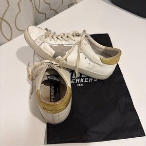 Golden Goose White and Gray Sneakers